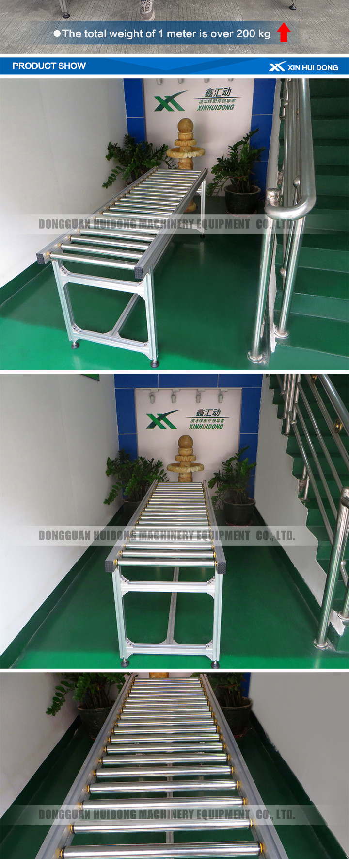 Transportation Gravity Roller Conveyor Systems Straight Running Fire Resistant
