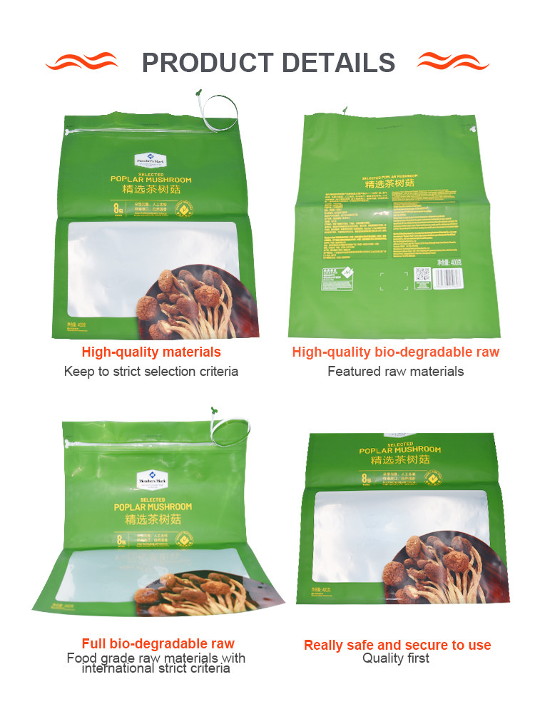 Aluminum Plated Zipper Packaging Bags Upright For Mushroom Hazelnut Nut