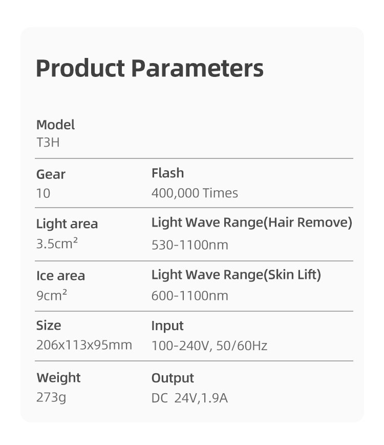 400000 Times 10 GEAR 9cm2 Cooling IPL Laser Handset