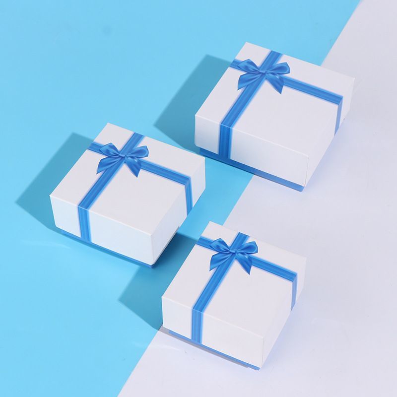 Foam Insert Lid and Base Cardboard Paper Packaging Gift Box, Luxury Ring Necklace Jewelry Box