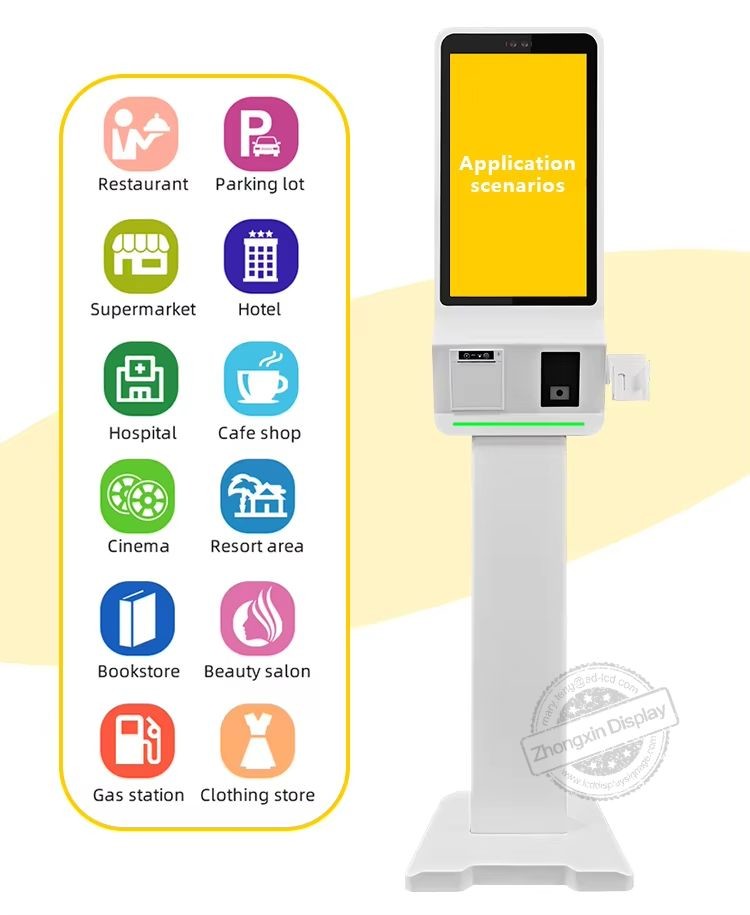 21.5" 24" 27" 32" Self Service Payment Kiosk Max Resolution 1920*1080 Digital Restaurant Menu Display