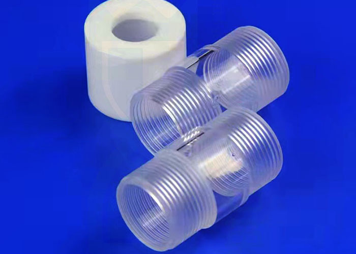 Fire Polished Heating Clear Quartz Tube With Ptfe Screw Lid Female Thread