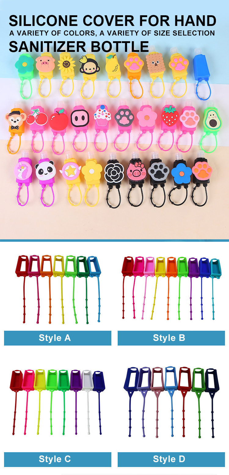 Hot Cute 30ml 1oz pet Portable empty Children hand sanitizer plastic bottle with silicone case