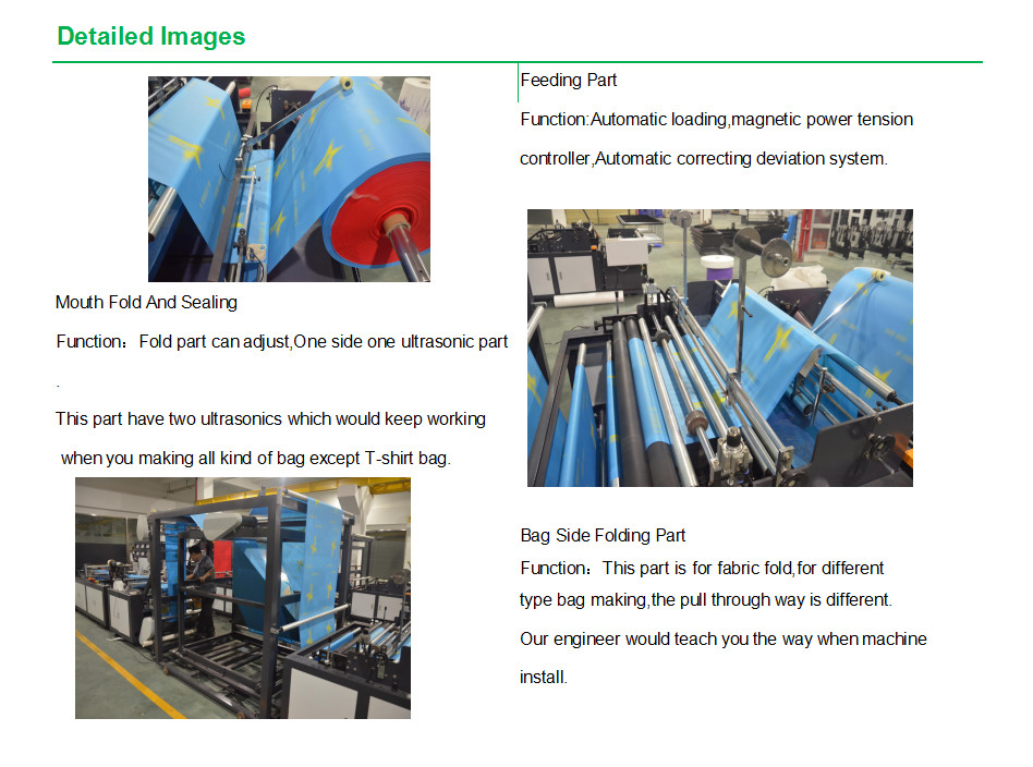 Environmental PP Non Woven Bag Making Machine For D Cut Bag Full Automatic