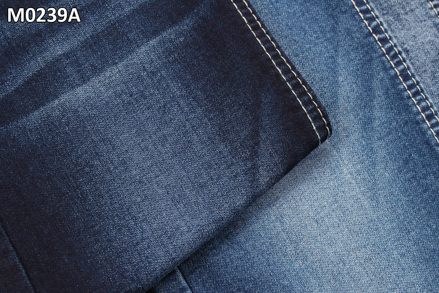 10 Ounce 2 Layers Denim Twill Fabric With Dual Core Yarn Indigo Blue