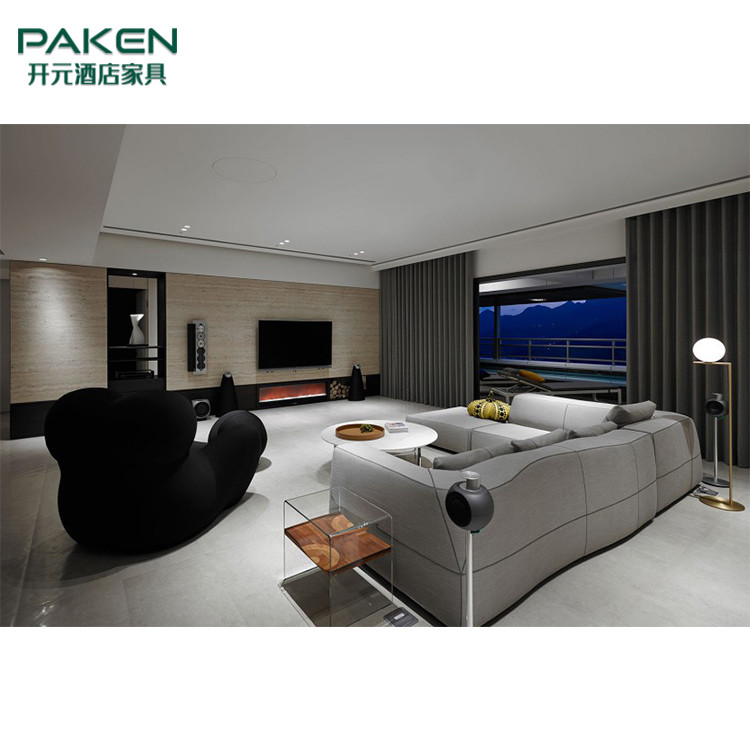 Fashion Modern Villa Living Room Furniture Sets Sofa Chair Stool Table