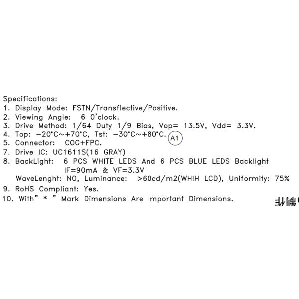 212x64 Graphic LCD Display 4.5 Inch For Communication Devices
