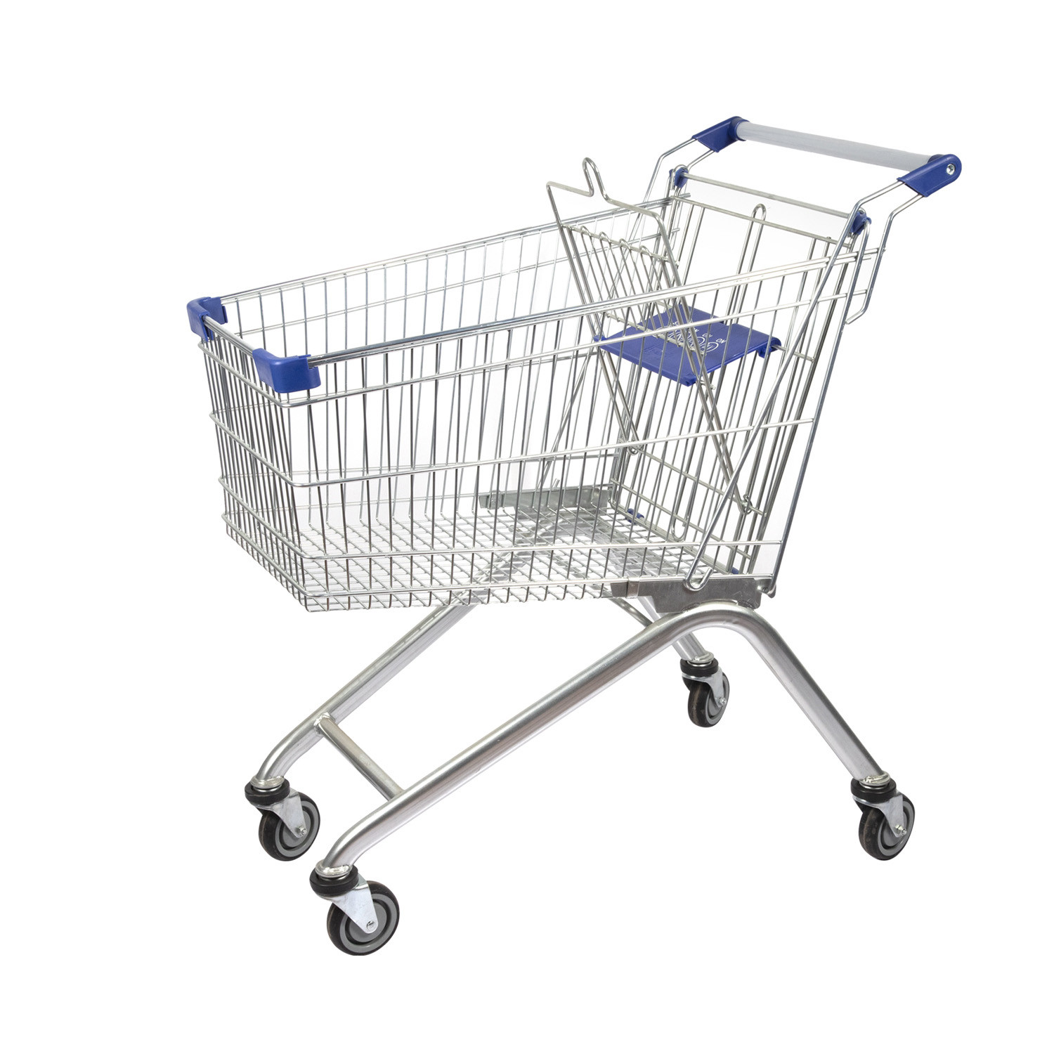 Zinc Steel Supermarket Shopping Trolley European Style Grocery Shopping Cart