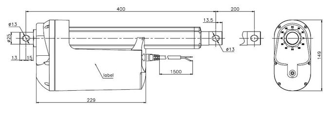 7000N High Force Electric Linear Actuator 6 Inch Stroke Snowblower Chute Titling