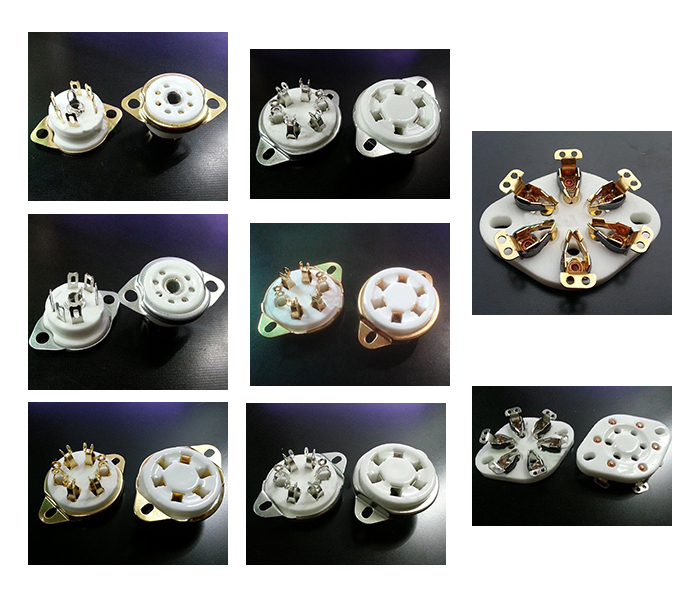 Vacuum Tube Sockets Ceramic 8pin Tube Socket KT66 KT88 6SL7 6SN7 6V6 5AR4/GZ34 5R4GY 5U4G
