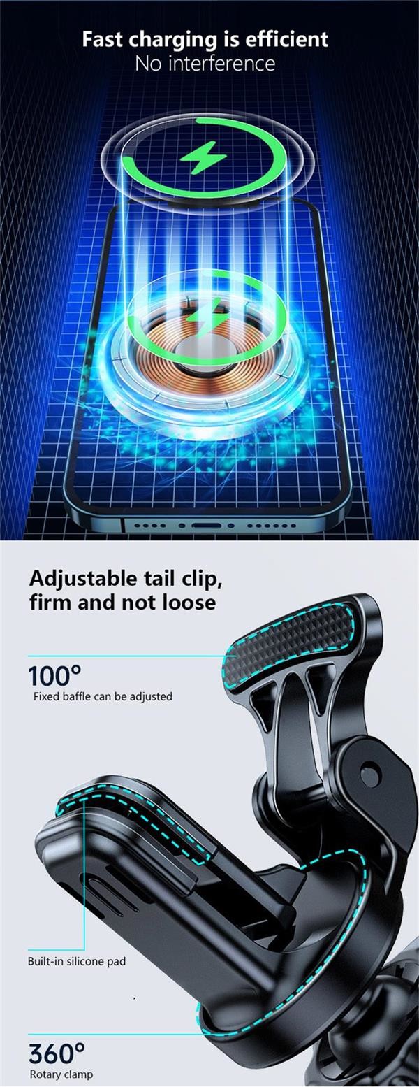 5V 2A Phone Car Magnetic Wireless Charger / 15w Qi Magnetic Car Mount