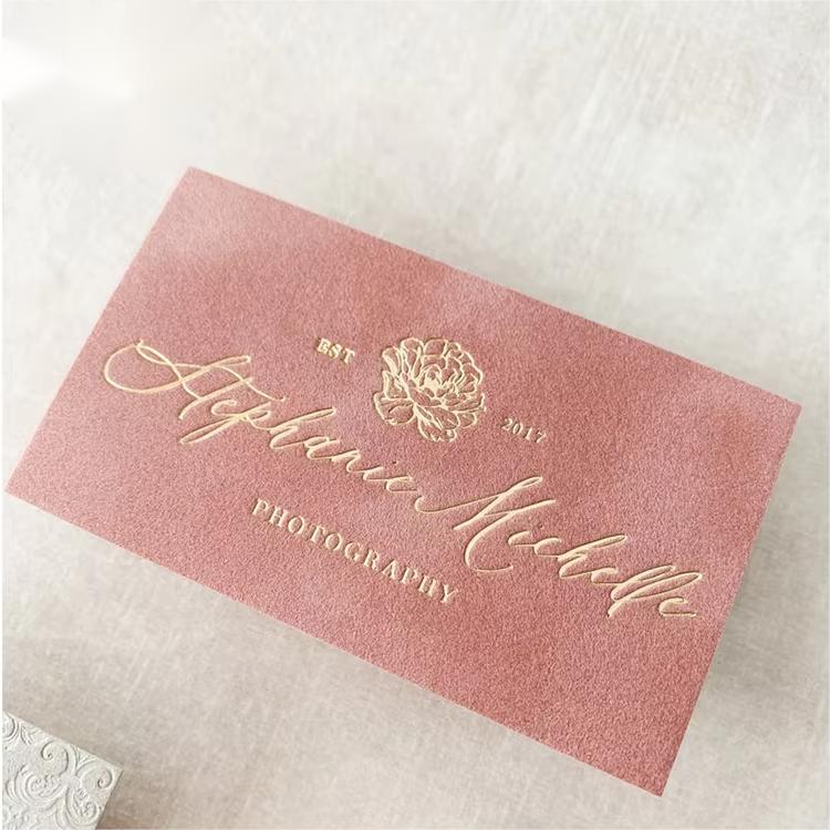 Custom Printed Business Card Printing Velvet Black Swan Material Thank You Note For Wedding Invitation