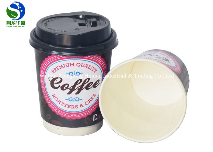 Compostable Custom Logo Hot Double Wall Insulated Paper Coffee Cups For 500ml Capacity