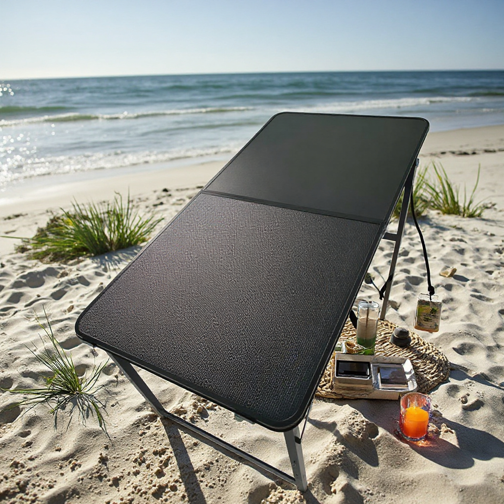 Solar table for bench camp usb charging