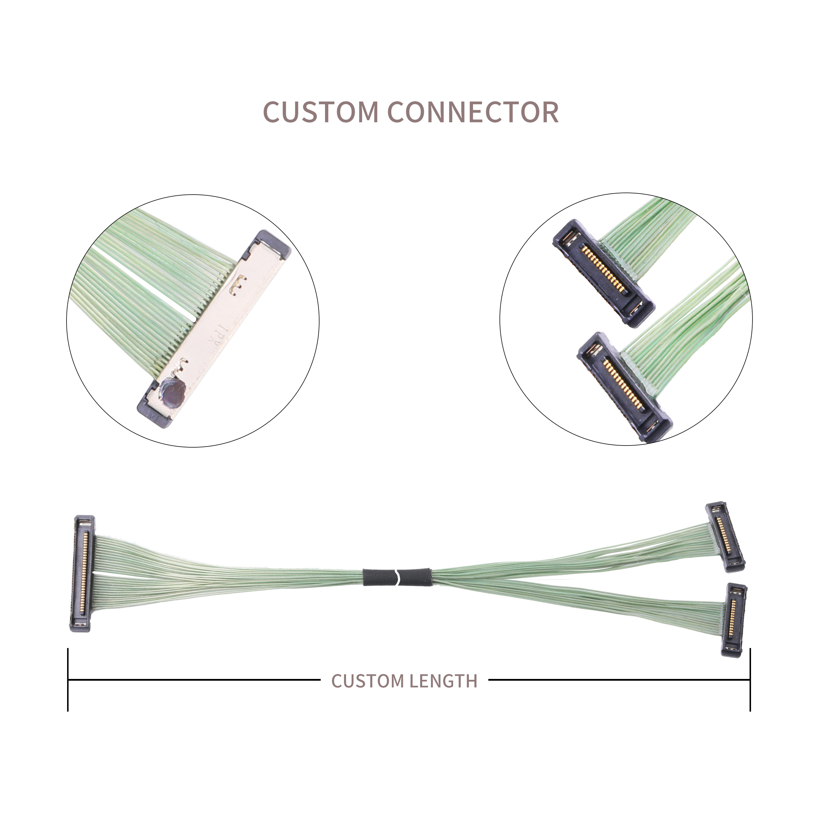 20380-R35T-06 0.4mm Pitch Micro Coaxial Cable Assembly Lvds Connector 35 Pin