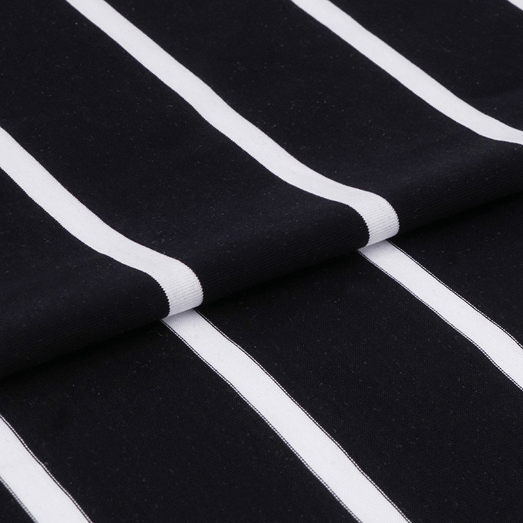 100 Cotton T Shirt Fabric Striped Soft Material 175gsm For Home Textiles