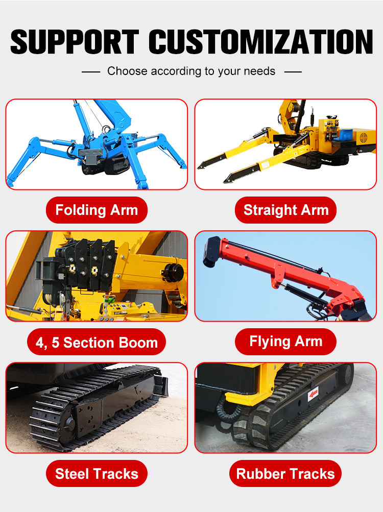 Heavy Duty Powerful Hydraulic Spider Crane Industrial Use Weight 8ton
