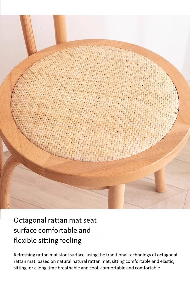 Restaurant Wood And Rattan Dining Chairs ODM Natural Wood Dining Chairs