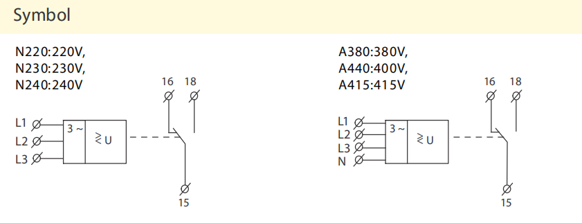 DV2-04 Three phase 10A Monitoring Voltage Relay