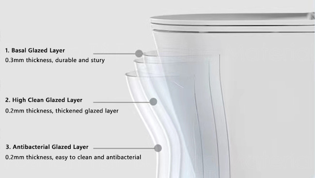Bowl One Piece Water Closet Jet Siphonic Flushing Compact Elongated Toilet