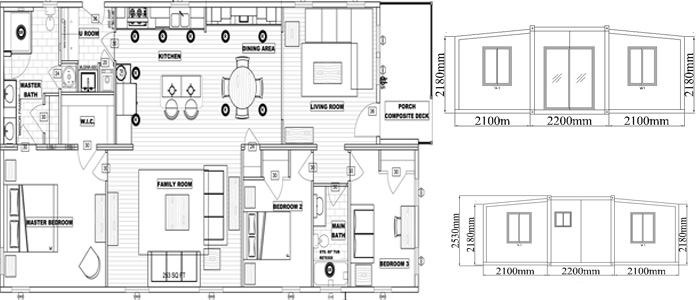 40ft Foldable Mobile Expandable Container Home Q235 / Q345 Light Steel Frame