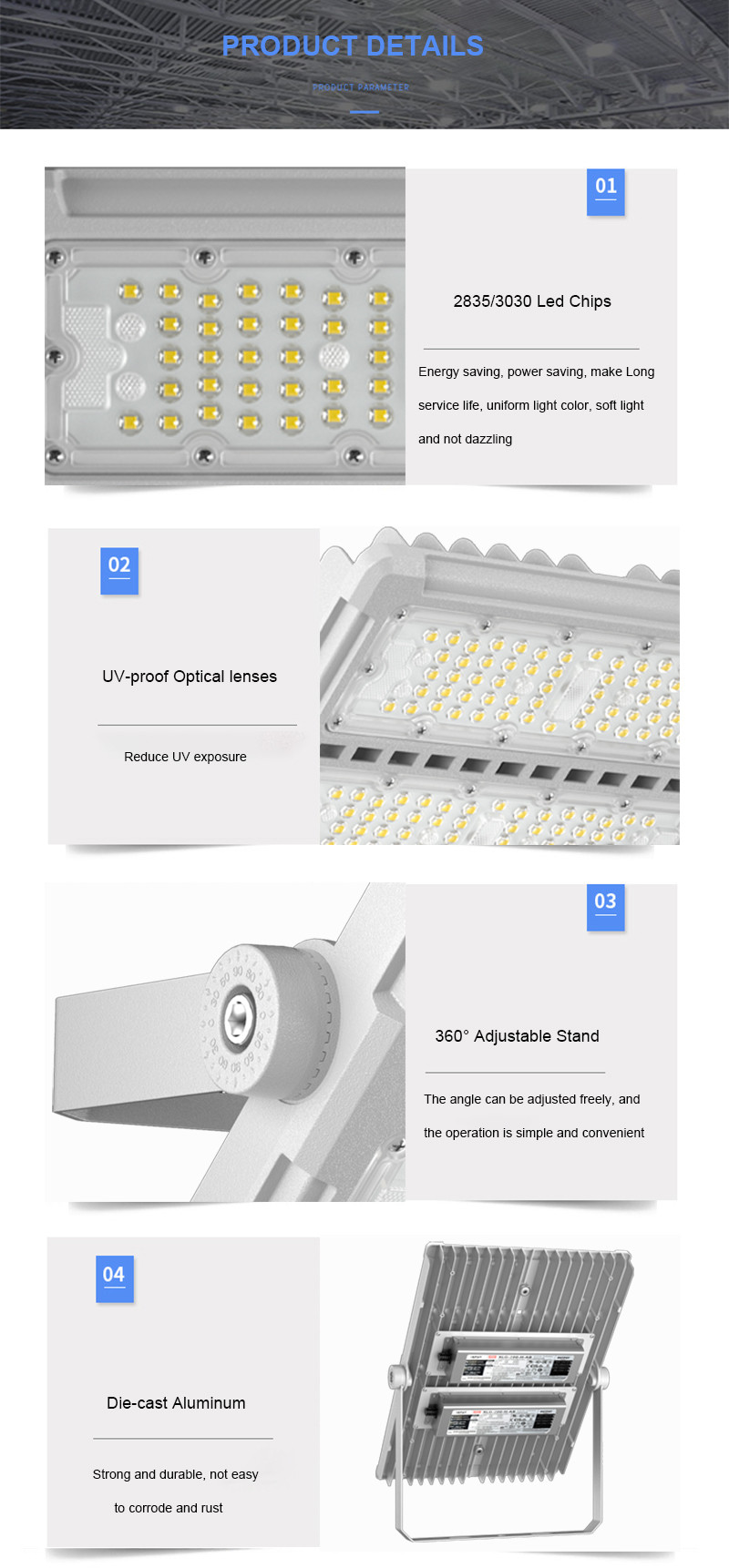 160lm/W LED Flood Light Soccer Stadium Sports Field Lighting