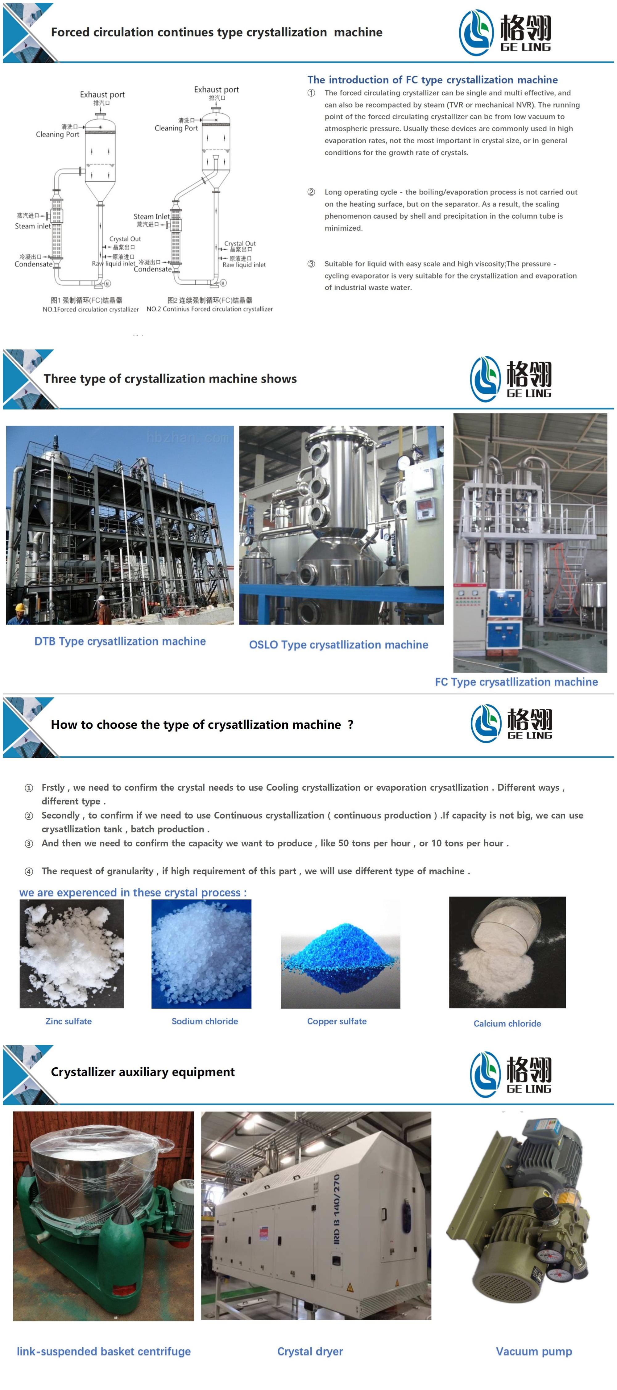 SS304 OSLO Crystallizer Zinc Sulfate Zinc Hydrate Sulfate Crystallizer Machine