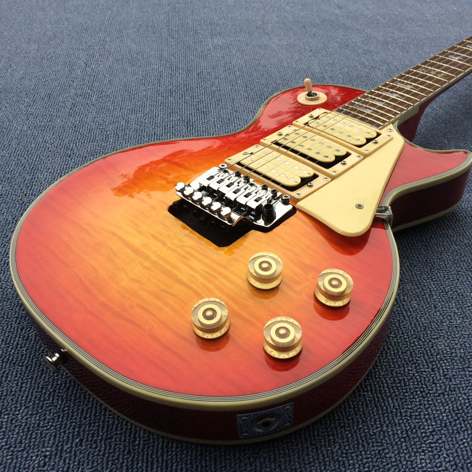 New arrival Custom LP electric guitar with 3 pickups ,Rosewood Fingerboar & Cherry Sunburst color guitar, Free shipping