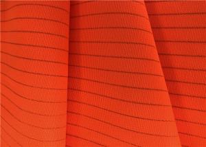 China Fluorescent Conductive Fabric Stripe Anti Static Knitted 99% Polyester 1% AS on sale