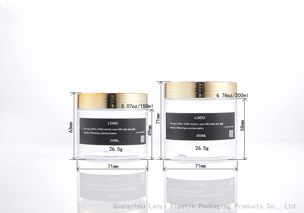 Christmas Candle Packaging Jar 100ml 200ml Clear PET Cylinder Cosmetic Jar