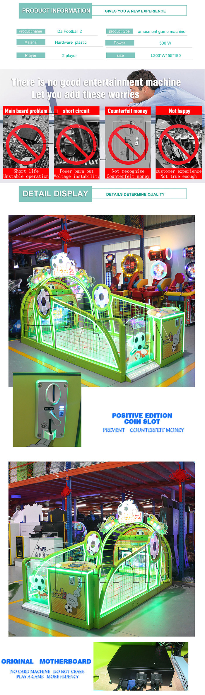 Coin Operated Football Shooing touch screen Video Arcade Game Machines
