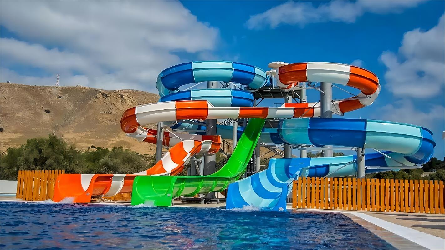 ODM Custom Swimming Pool Play System Equipment Fiberglass Water Slide for Sale