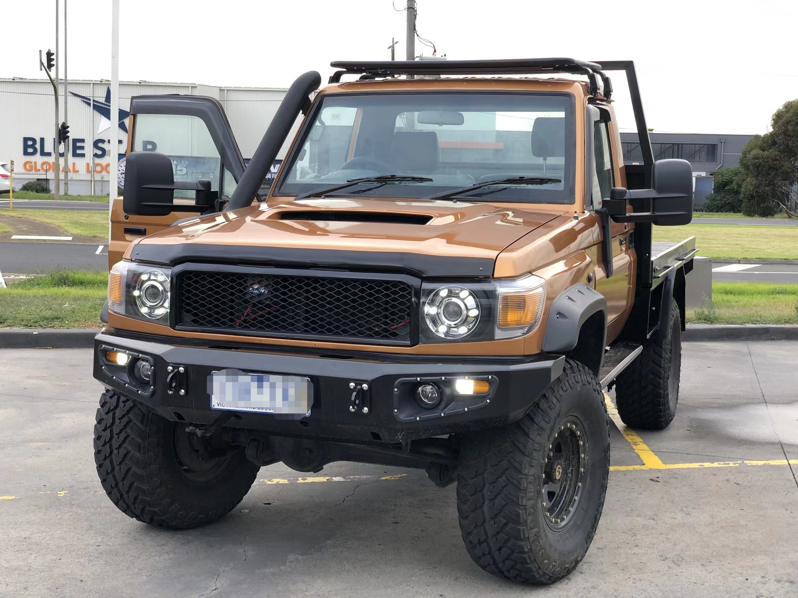Toyota LC79 Rear Bumper with Tire Carrier Jerrycan Holder Winch Bull Bar Front Bumper