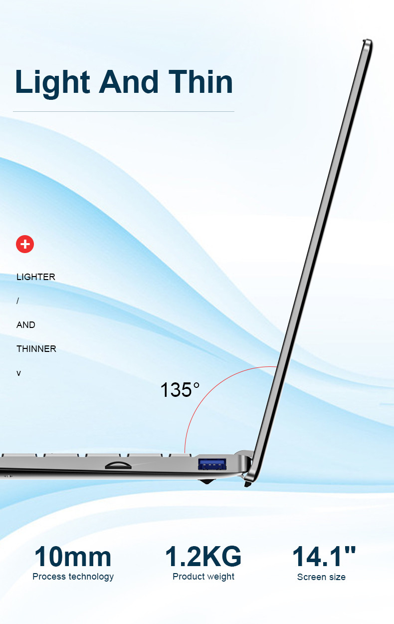 14.1inch Notebook Ram 12gb Ssd 24gb Laptop Mini Computer For School Home
