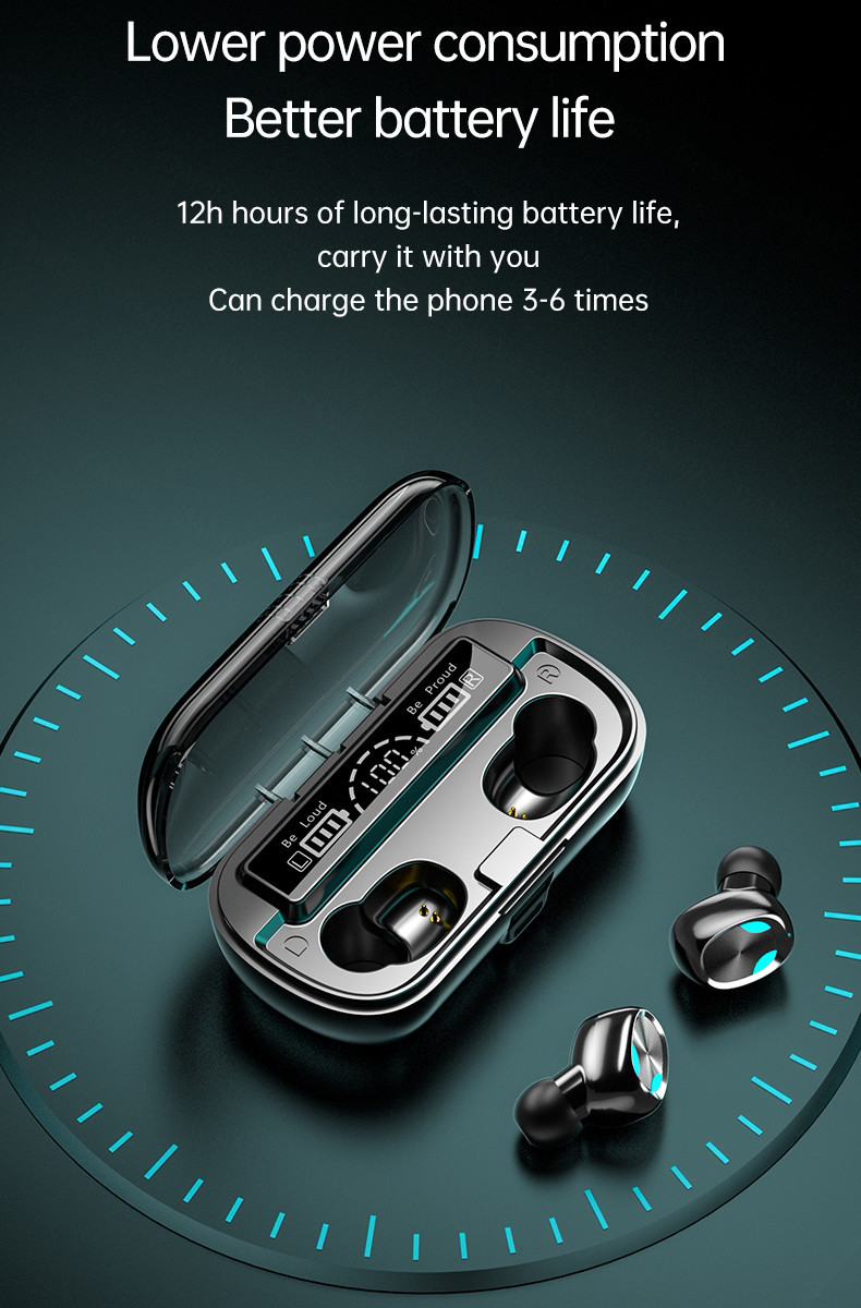 AVRCP 50mAh Wireless Bluetooth Earbuds ABS Noise Canceling Earphone With Mic