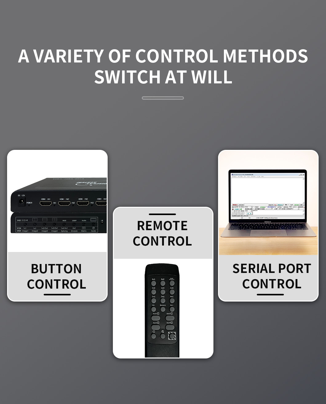 4K Quad HDMI Multiviewer Switch 4X1 1920x1080@60Hz Video Wall Controller
