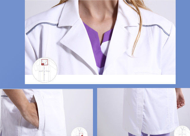 Unisex Practical White Doctor Lab Coat Eco - Friendly Unique Design With Buttons