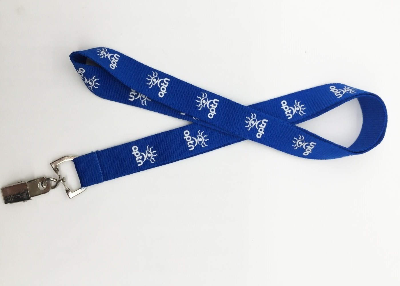 Durable Bright orange color custom silk screen polyester lanyard with bulldog.