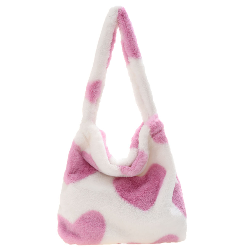 2022 Wholesale Leopard Print Bags For Women Soft Plush Shoulder Bags Female Large Capacity Travel Bag Winter Warm Fluffy Totes