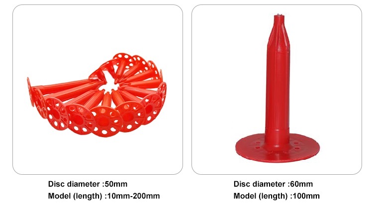 Hdpe Shooting Wall Insulation Anchors Nails For Insulation Fasteners Fixing 48MM Length Steel