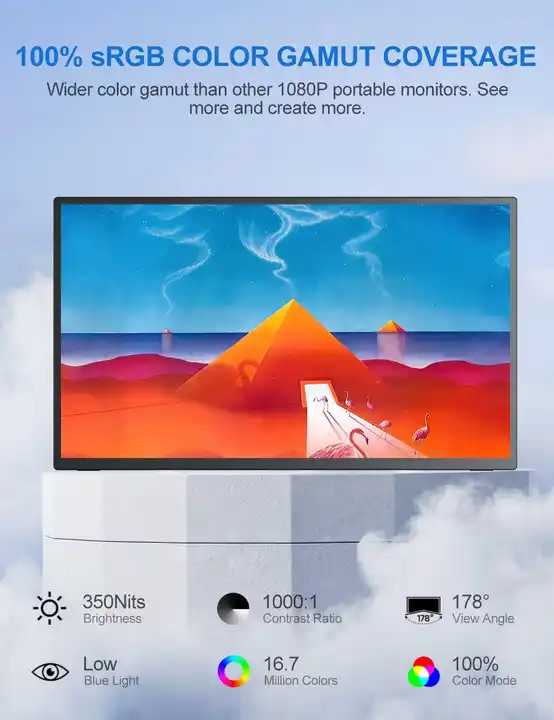 Dual Triple Display 4k Portable Monitor Screen Extender 14.0 Inch LCD Gaming with USB Type C
