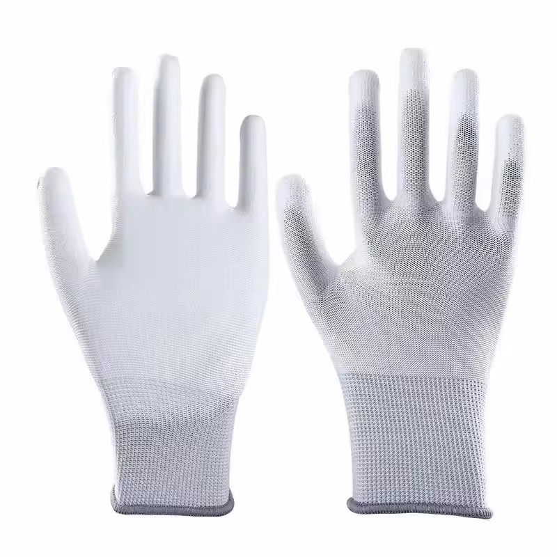 Wholesale Polyurethane Coating Polyester Protection Gloves 13G Nylon Safety Hand PU Palm Coated Garden Work Gloves