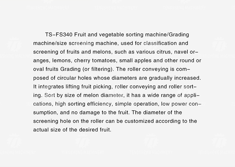 280KG Fruit sorting size picking machine stainless steel material specifications can be determined for sorting potatoes
