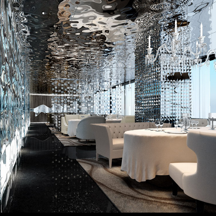 201 304 Water Ripple Stainless Steel Sheet Decorative 3mm Silver For Ceiling Decoration