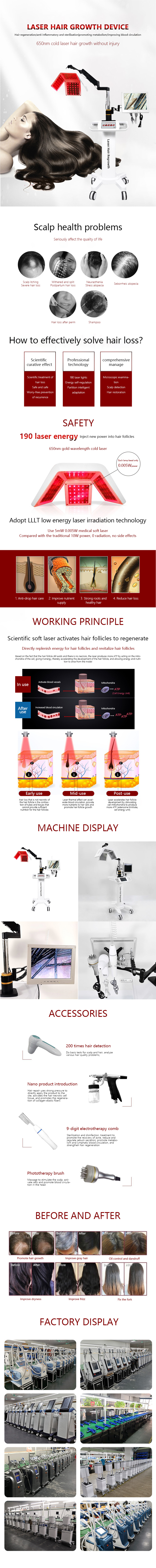 Multifunctional PDT LED hair laser growth machine Bio Light 650nm