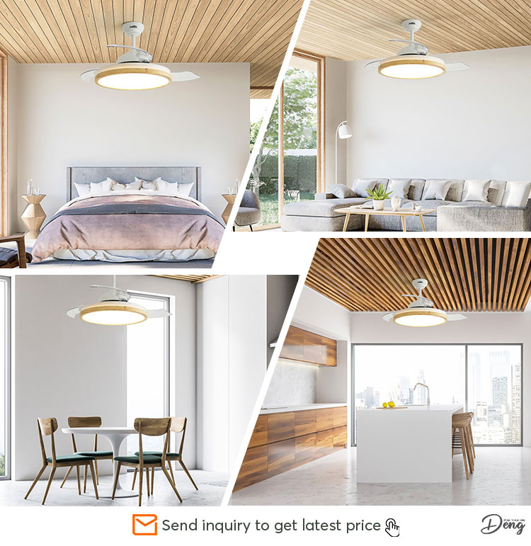 42 Inches Decorative Ceiling Fan with Remote 3000K/4500K/6000K Color Temperature and 2-