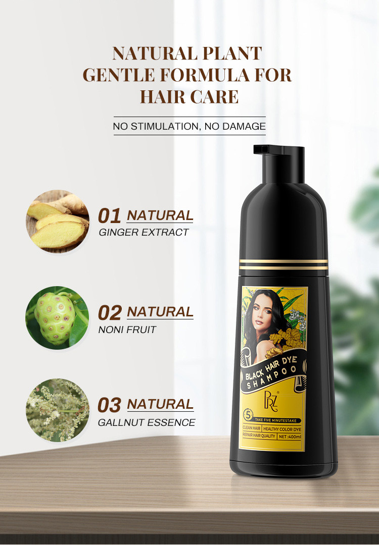 5 minutes fast dyeing magic grey coverage black hair dye shampoo