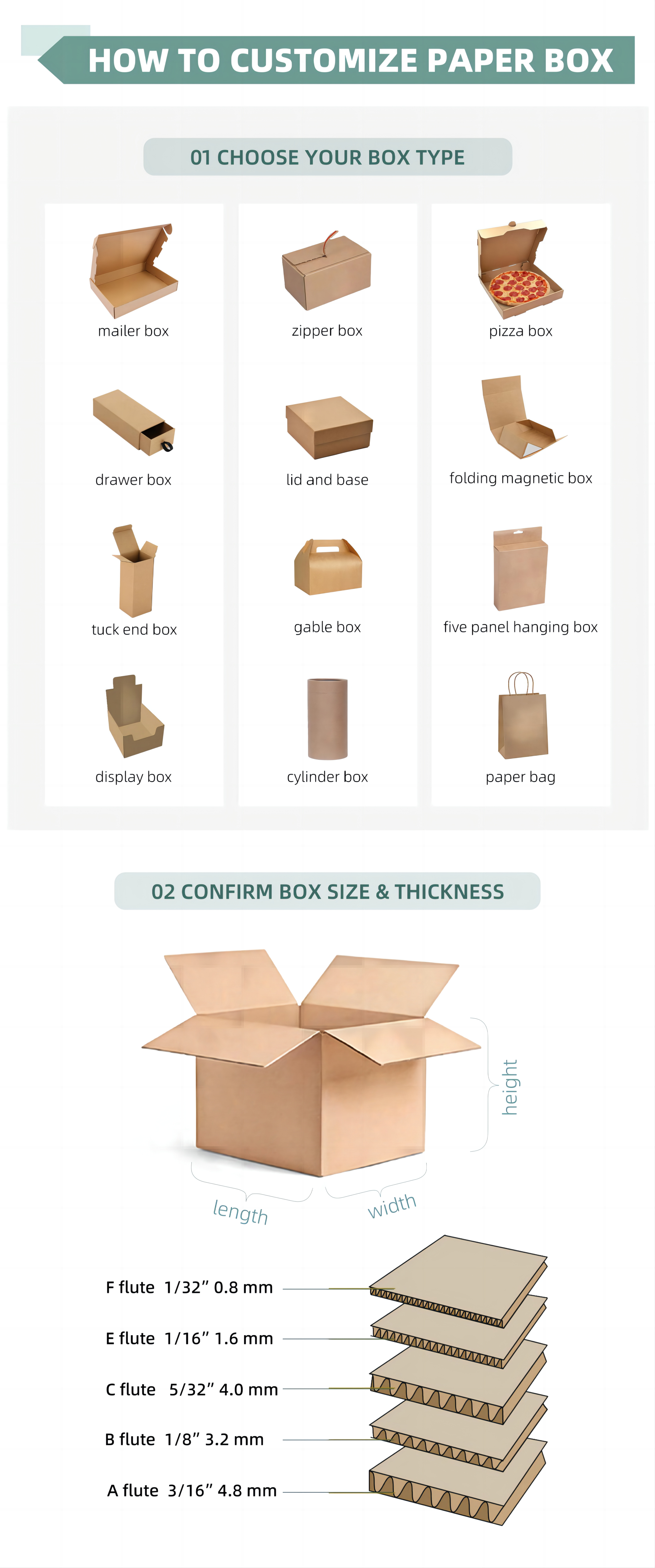 CMYK 4 Color Offest Printing Brown Craft Paper Box for Food Packaging Custom Logo