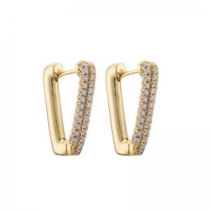 China Luxury 24k Gold Earrings Fashion Ladies Custom Jewelry Diamond Studded Earrings on sale