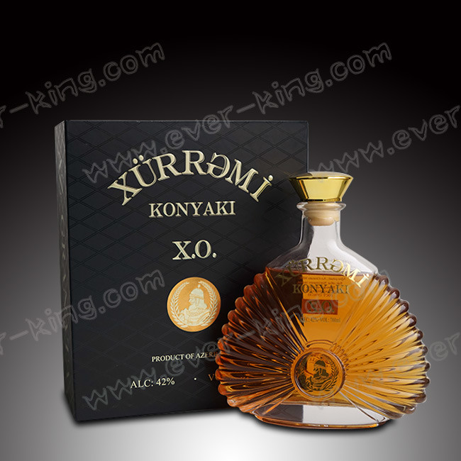 Liquor Wine Cognac Flat Flask Glass Bottle 750ml With Cork Stopper